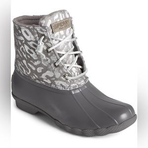 Sperry Women's Leopard Print Gray Boots